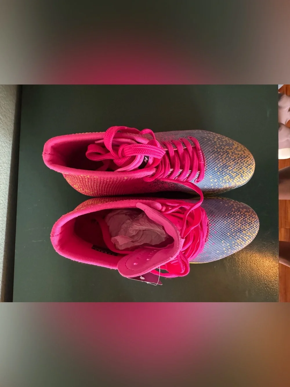 NWT NOBULL High Top Neon Pink Glitch Gym Workout Size: (W7) (M 5.5)